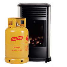 Portable Manhattan Living Flame Heater with gas bottle